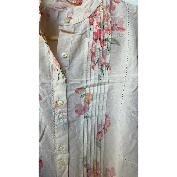 The Great The Fiddle Pleated Floral Printed Blouse Top S - Picture 7 of 10
